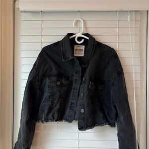 Garage Black Cropped Jean Jacket